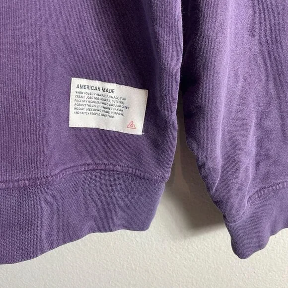 NEW American Giant Mens Large Vintage Wash Relax French Terry Purple Sweatshirt
